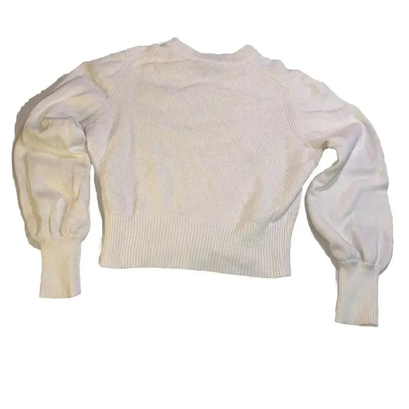 French Connection Cropped Sweater Women's Size M White Babysoft Crewneck Blouse - Picture 11 of 11